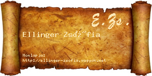 Ellinger Zsófia névjegykártya
